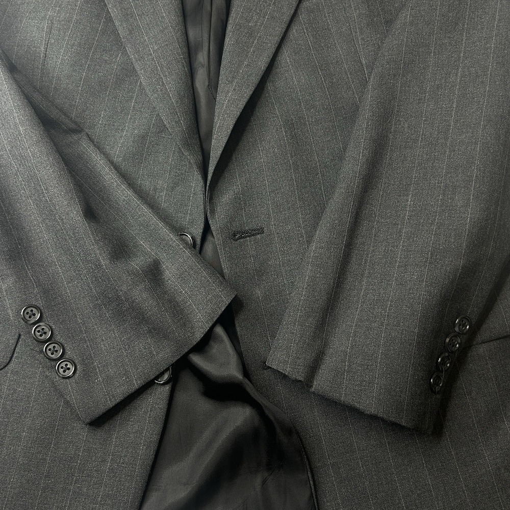 Vintage Burberrys Patrick James Charcoal Pinstripe Wool Suit Jacket Blazer 42L - Picture 5 of 16